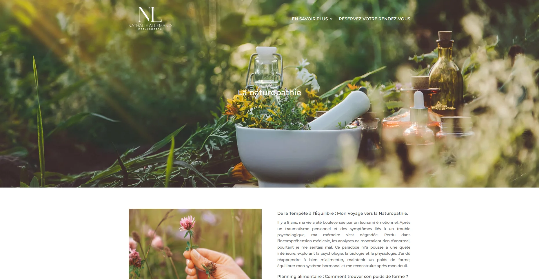 Page d'accueil du site de Nathalie Allemand